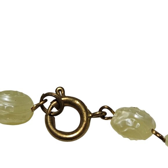 Boho Flower Shaped Metallic Beaded Necklace Iridescent Finish Fashion Jewelry - Picture 3 of 5